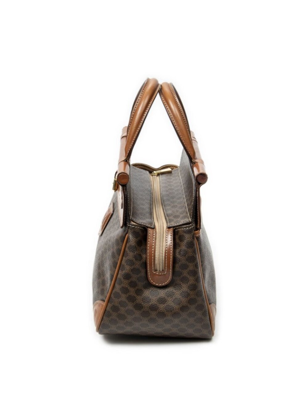 Celine Frame Buckle Tote Brown Macadam Canvas - Picture 3 of 10